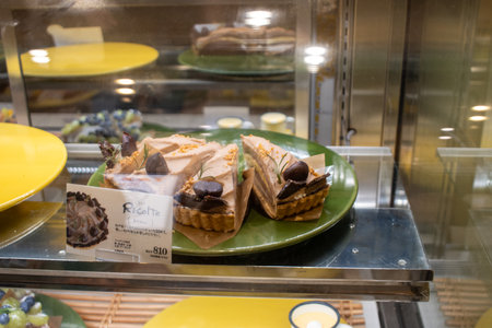 Tokyo, Japan, November 6, 2024: Gourmet Cakes Display in CafÃ©のeditorial素材