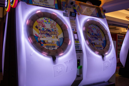 Tokyo, Japan, November 7, 2024: Arcade Music Game Machinesのeditorial素材