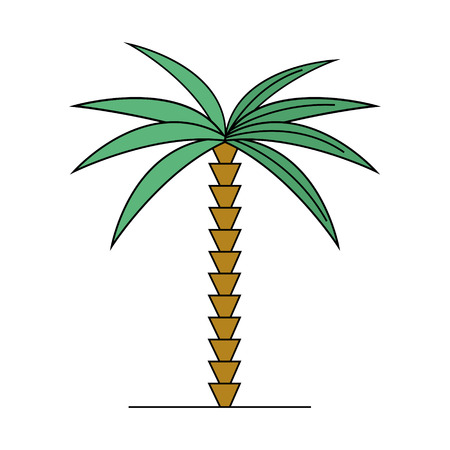 Green palm tree cartoon style isolated vector illustrationのイラスト素材