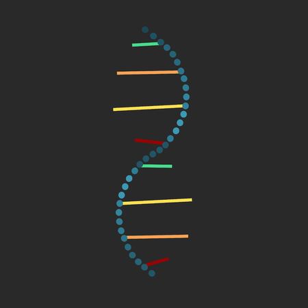 Colorful broken chain of dna isolated on dark background vector illustrationのイラスト素材