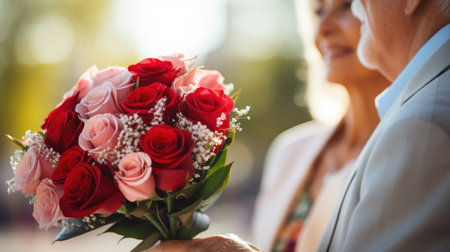 Senior European couple getting marriedの素材