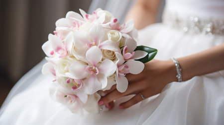 Brides bouquet in the handsの素材