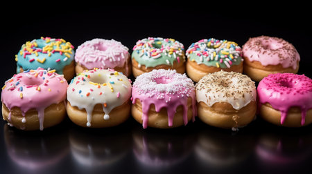 Sweet tasty colorful donutsの素材