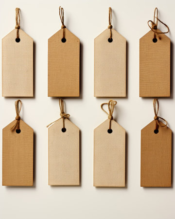 Empty linen hangtag close-upの素材