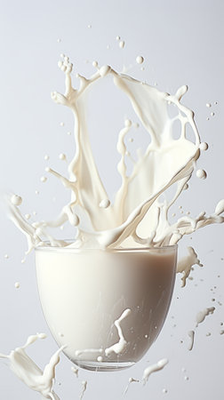 Splash of milk in a cupの素材
