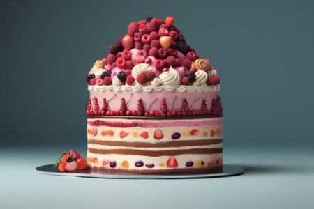 Delicious sweet layered cake close-upの素材