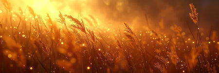 Field with flowers in the raysの素材