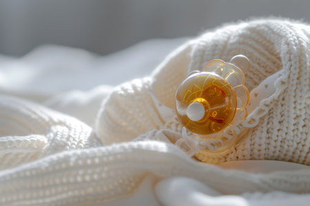 Baby orange pacifier close upの素材