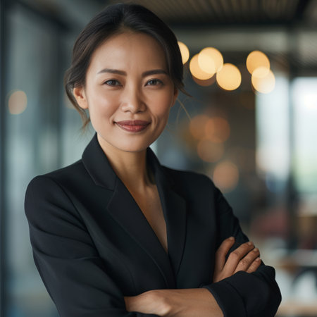 Portrait of a Chinese woman businesswomanの素材