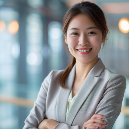 Portrait of a Chinese woman businesswomanの素材