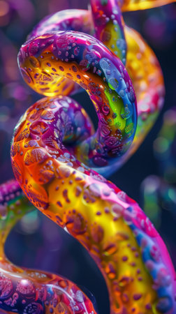 Colorful fantasy multicolored snake closeupの素材