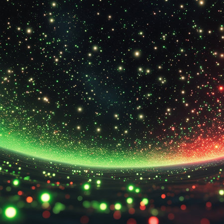 Futuristic abstract background with glowing particles and stars. 3d renderingの素材