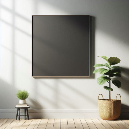 Mock up poster frame in interior background, 3D Illustration
