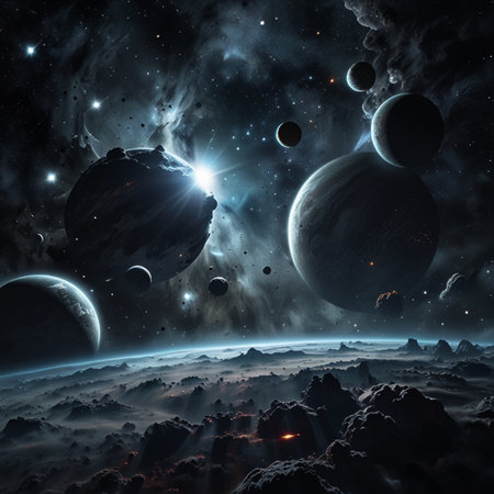 View of planets from space during a sunrise 3D rendering elements of this image furnished by NASA