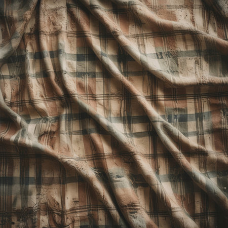 Close up of checkered fabric texture background. Vintage tone.