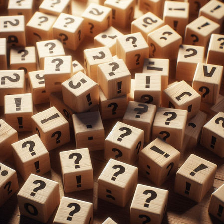 Wooden cubes with question marks. Question mark. Business concept.