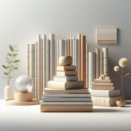 Minimalist interior design. 3d render, 3d illustration
