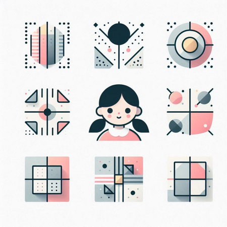 Set of trendy geometric shapes. Modern minimalistic style. Vector illustration.