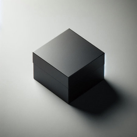 Black box on a white background. 3d rendering, 3d illustration.