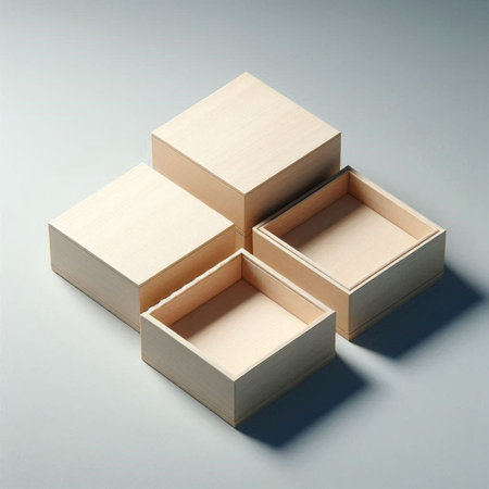 Cardboard boxes on a gray background. 3d illustration, 3d renderの写真素材