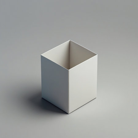 White box on a gray background. 3d rendering, 3d illustration.