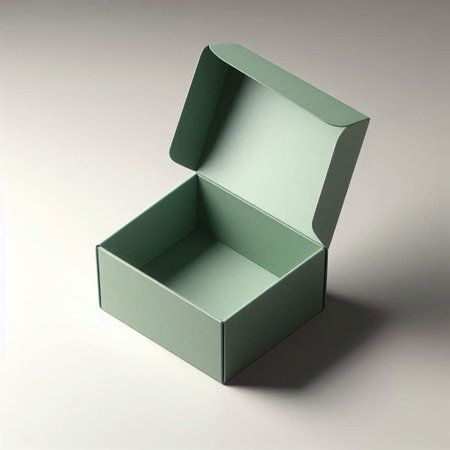 Open green gift box isolated on white background. 3d render.