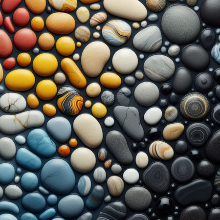 Colorful pebbles background. Colorful pebbles background.の写真素材