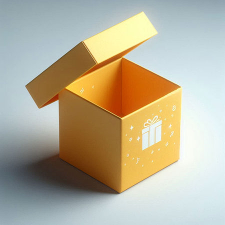 Open gift box isolated on white background. 3d illustration. Copy space.の写真素材