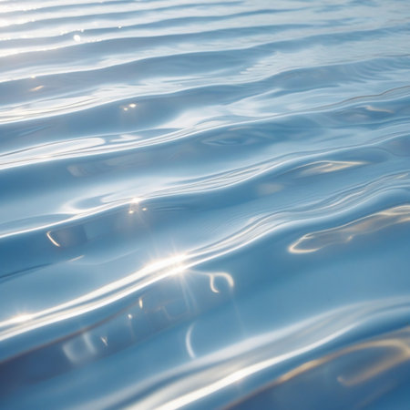 Blue water surface background. Close up of rippled water surface