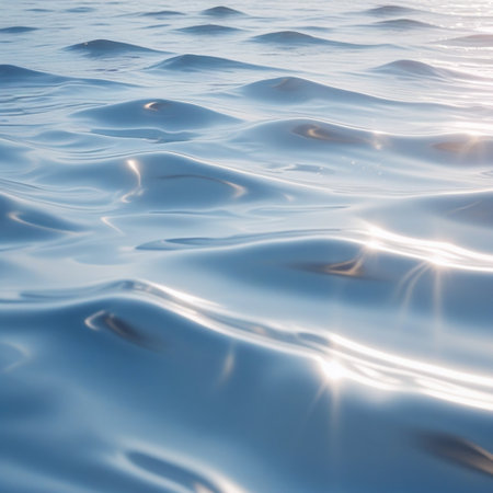 abstract background of the water surface with ripples and sun rays