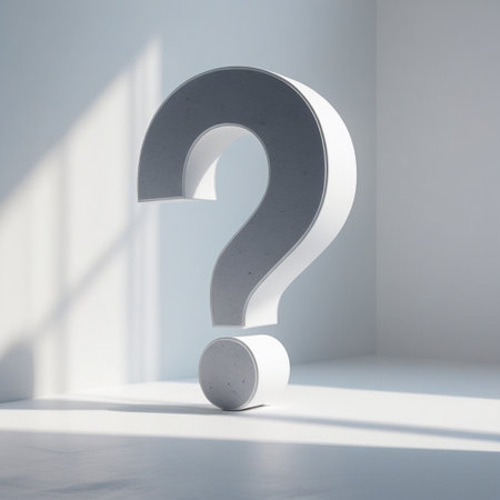 White question mark on a white background. 3d rendering mock upの素材