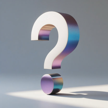 White question mark on a gray background. 3d render illustration.の素材