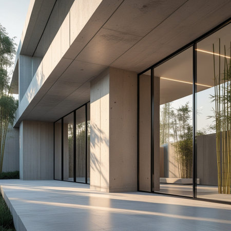 interior of modern house, view from the outside, 3d render