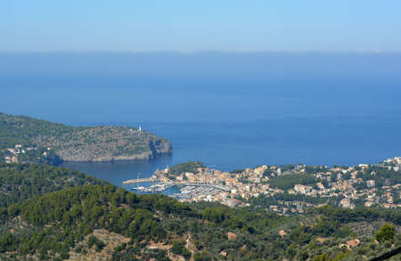 Bird's eye view of Port de SÃ³ller harbor - Mallorca, Spain