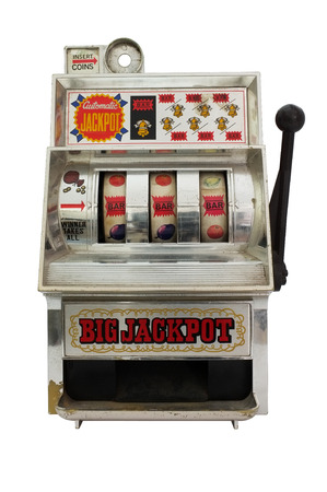 Slot machine with three bells jackpotの写真素材