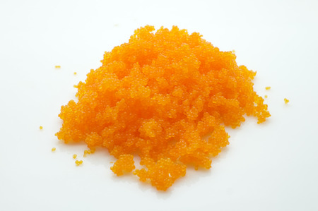 orange tobiko, shrimp egg, flying fish caviar, roeの写真素材