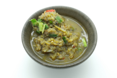 Thai cuisine nam prik or chili paste mixes with fish