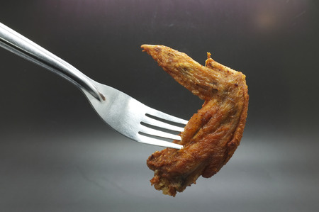 Deep fried wing chickenの写真素材