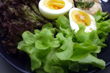 Salad with chicken and eggの写真素材