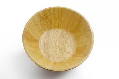 Wooden bowl in beige colorの写真素材