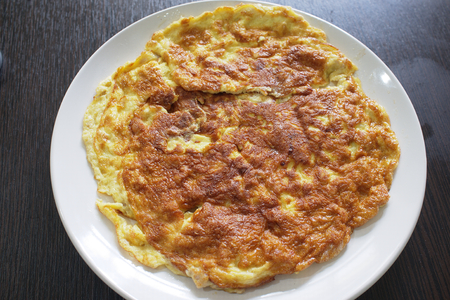 omelette with pork , Thai cuisineの写真素材