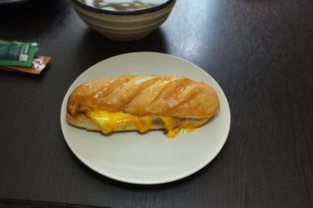 Thai cuisine , Street food grilled cheese sandwich for breakfast