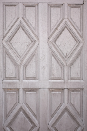 Texture of old wooden door. Vintage chest of drawers. Wood background, empty space, free space .の写真素材