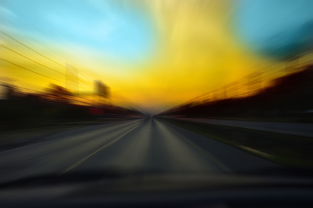 Speed motion in urban highway road background .