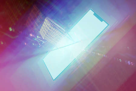 3d rendering , smartphone for online shopping your text space background