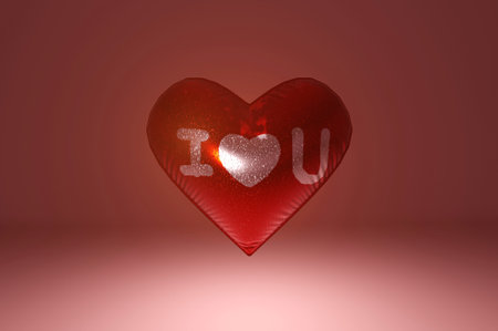 3d rendering , Hearts on a beachの写真素材