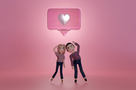 3d illustration. pink heart inside of a white pin on a white background.の写真素材