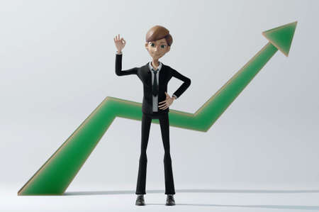 3D Illustration. 3D Rendering , Bussiness has done great work . Concept office and analysing infographicの写真素材