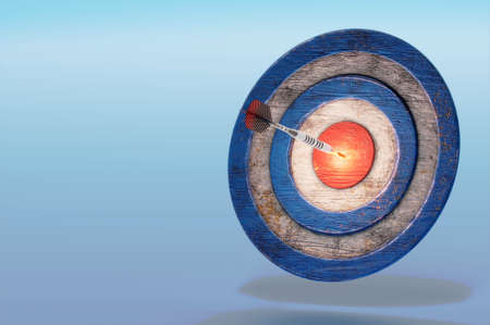 3D Illustration. 3D Rendering. Dart Stuck in Target . Concept business goal  , Maketingの写真素材