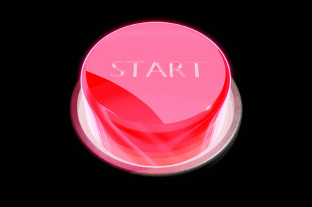3D Illustration ,  Botton web start icon graphic pushの写真素材